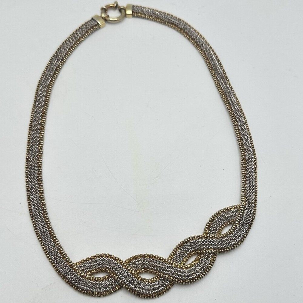 .925 Sterling Woven 16”  Braided / woven infinity pattern Necklace 32.25g
